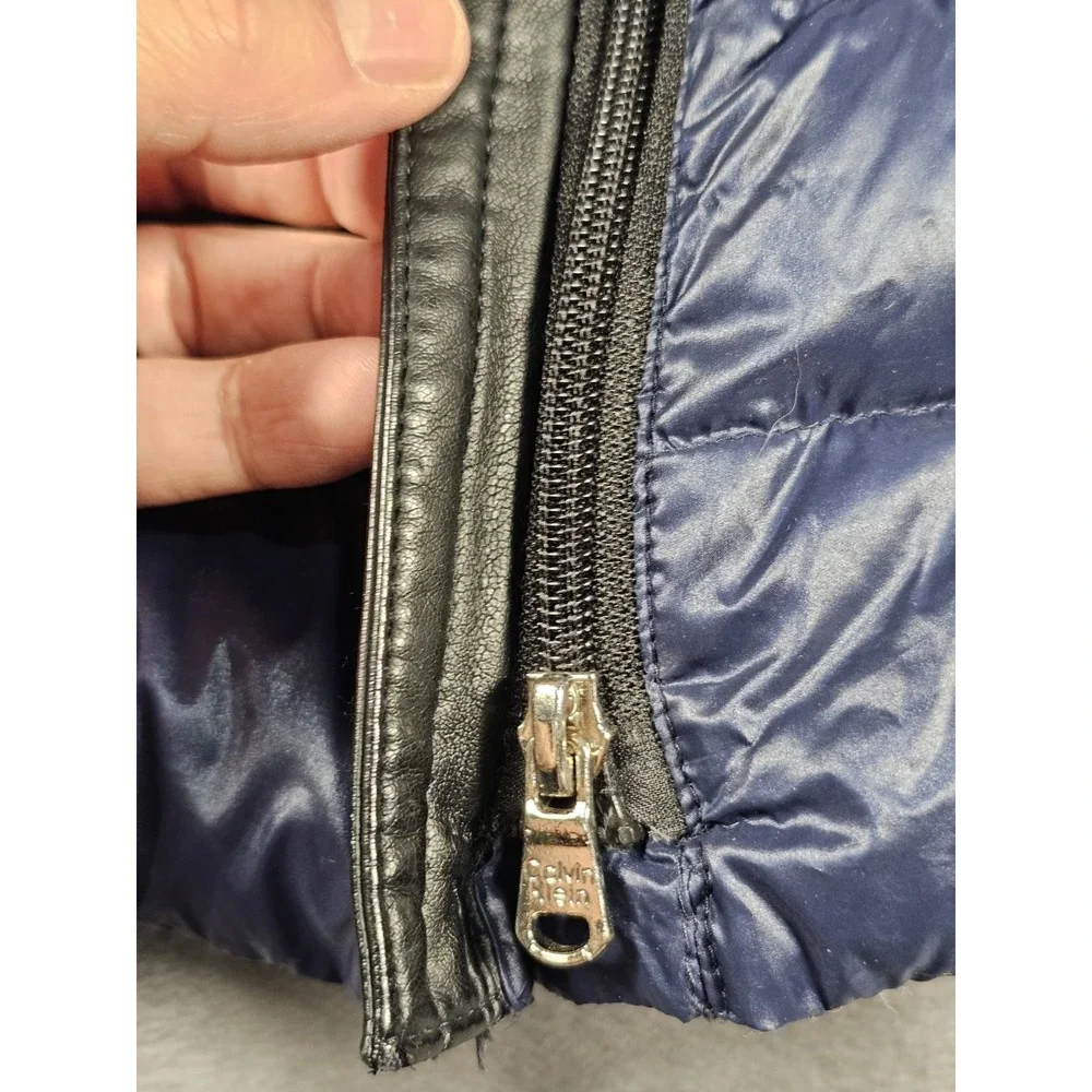 Calvin‎ Klein Performance Womens Small Navy Hybrid Puffer Duck Down Jacket Coat